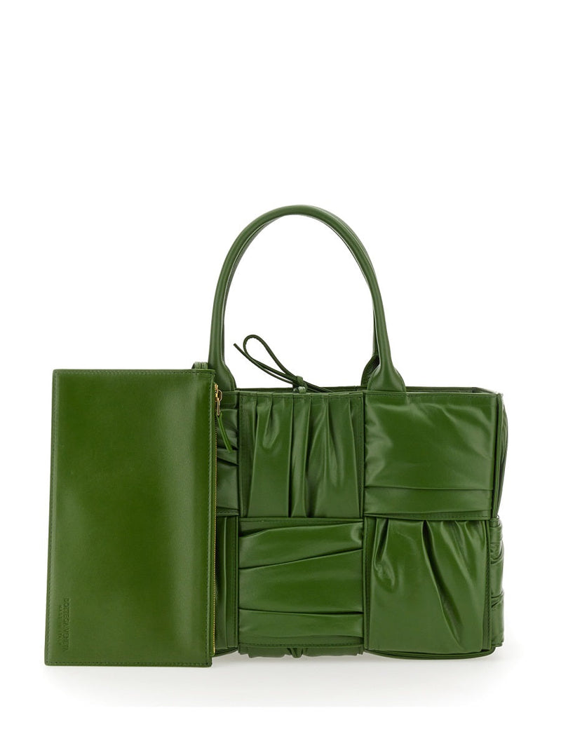 Bottega Veneta Small Bow Tote Bag — Green Calfskin