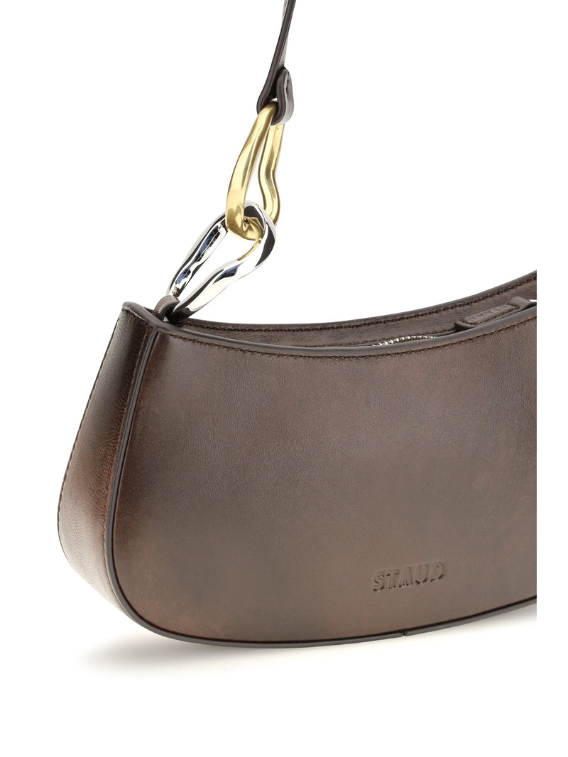 Staud Shoulder Bag — Brown Calf Leather Bos Taurus