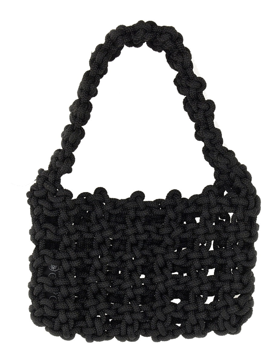 Kara Knot Shoulder Bag — Black Nylon