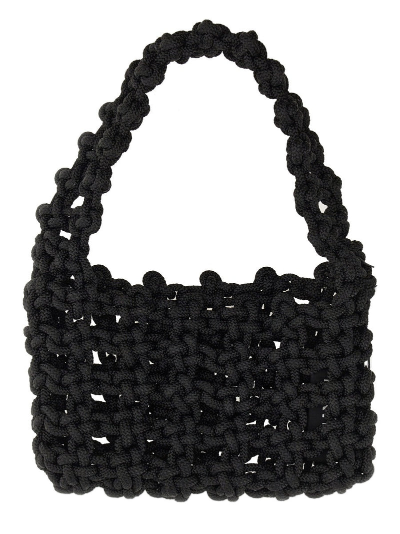 Kara Knot Shoulder Bag — Black Nylon
