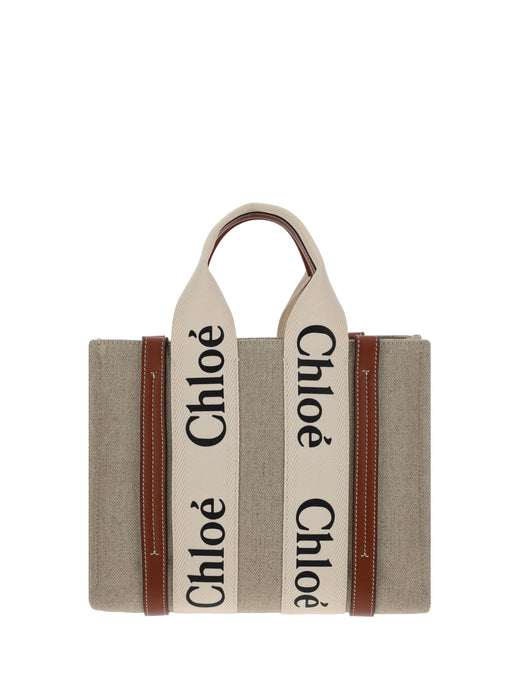 Chloé Woody Tote Bag — Beige Linen