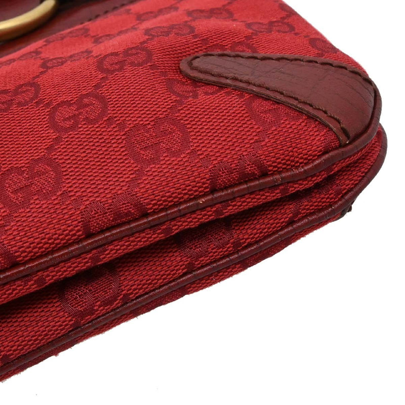 Gucci Horsebit Bracket Gg Canvas Red Bag