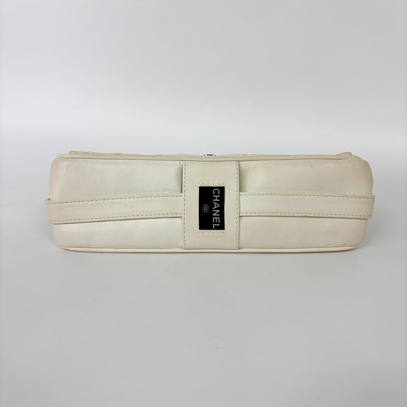 Chanel Double Flap Quilted Aged Calfskin Beige Leather Bag