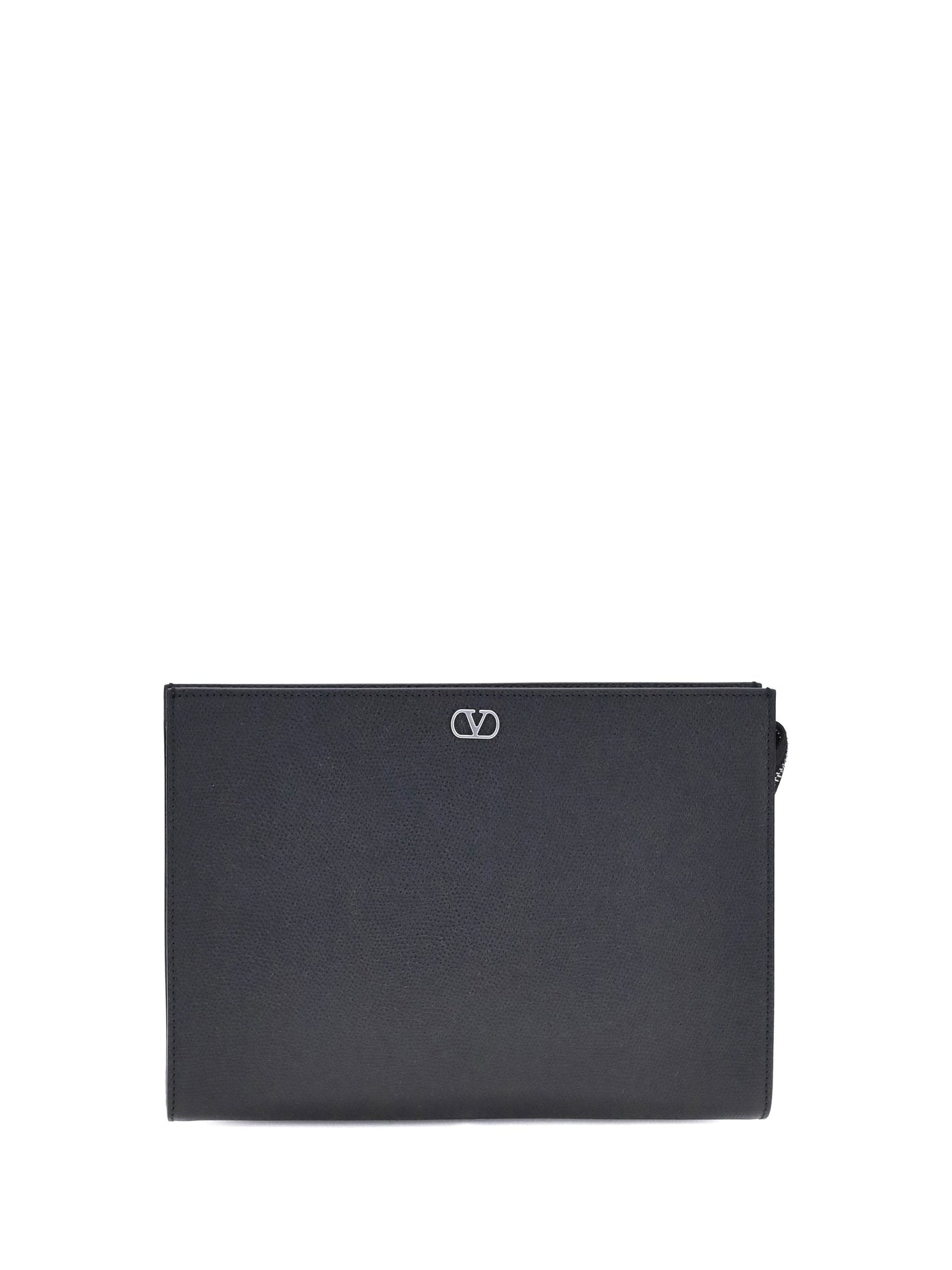 Valentino Garavani Vlogo Signature Soft-Grain Leather Wallet — Black