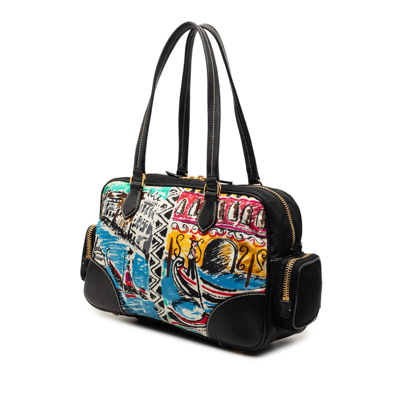 Printed Canvas Venezia Shoulder Bag - Image 2