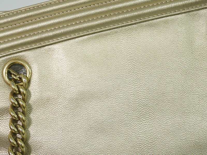 Chanel Boy Shopper Calfskin Gold Leather Bag
