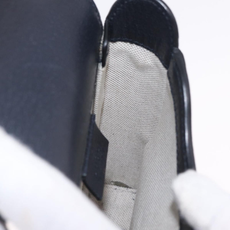 Gucci Horsebit 1955 Gg Coated Canvas With Leather Navy Bag