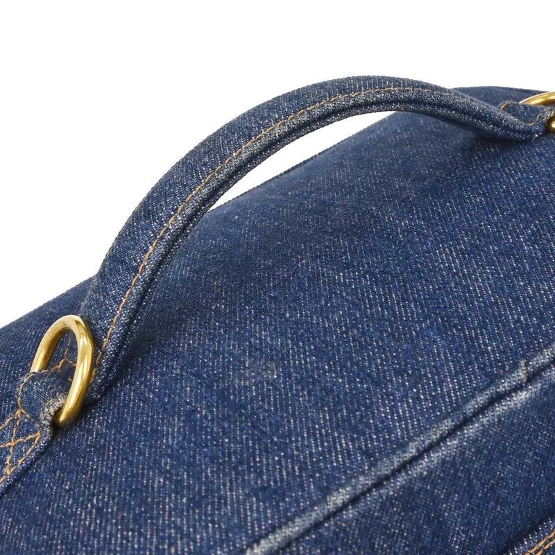 Chanel Vintage Vanity Case Printed Denim Blue Denim_jeans Bag