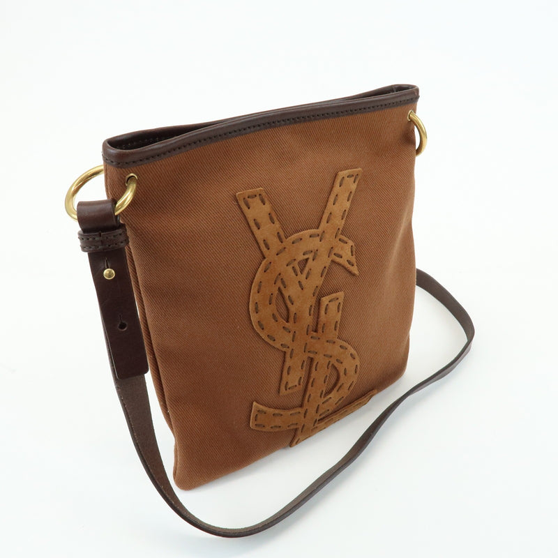 Saint Laurent Kahara Cassandra Canvas Brown Bag
