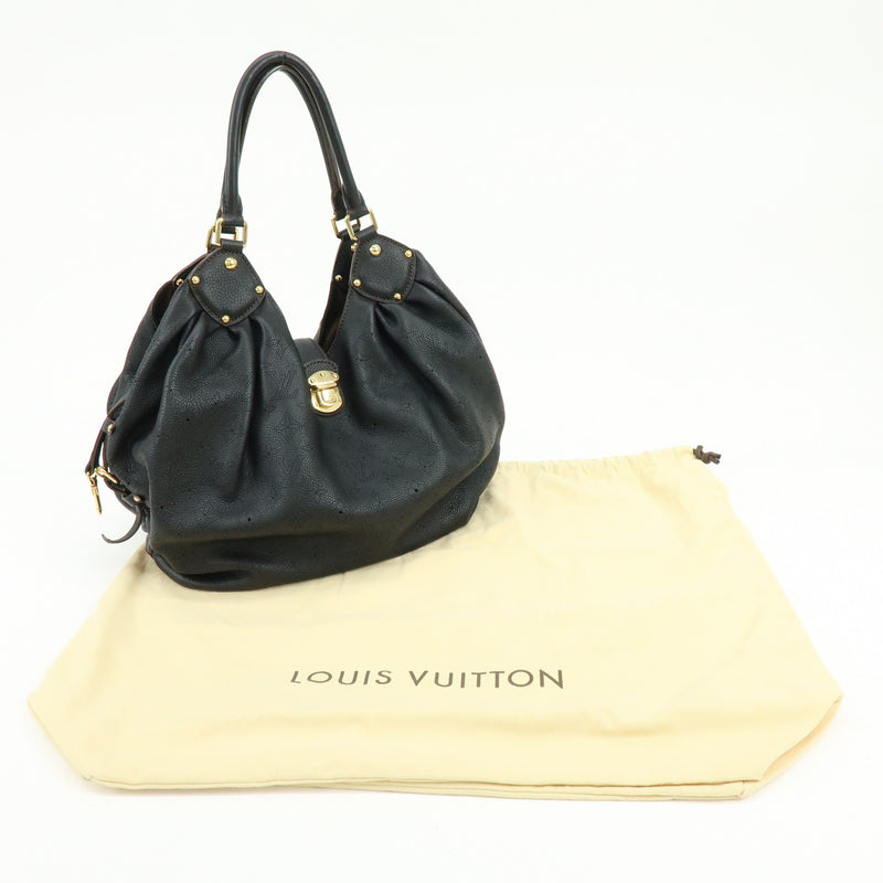 Louis Vuitton L Hobo Mahina Leather Black