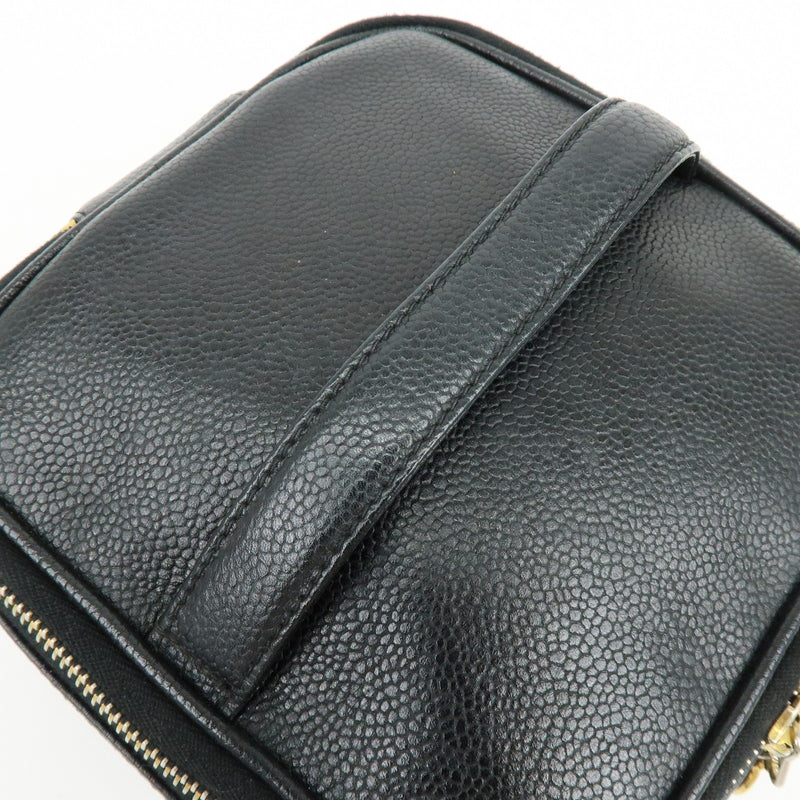 Chanel Vintage Timeless Cosmetic Case Caviar Black Leather Bag