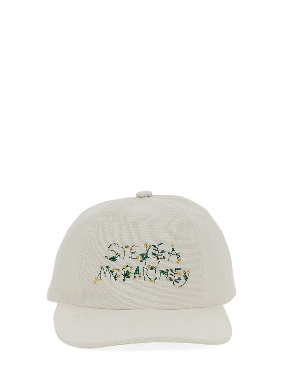 Stella Mccartney 570194_wp01721830 Logo Cotton Baseball Cap — White Caps