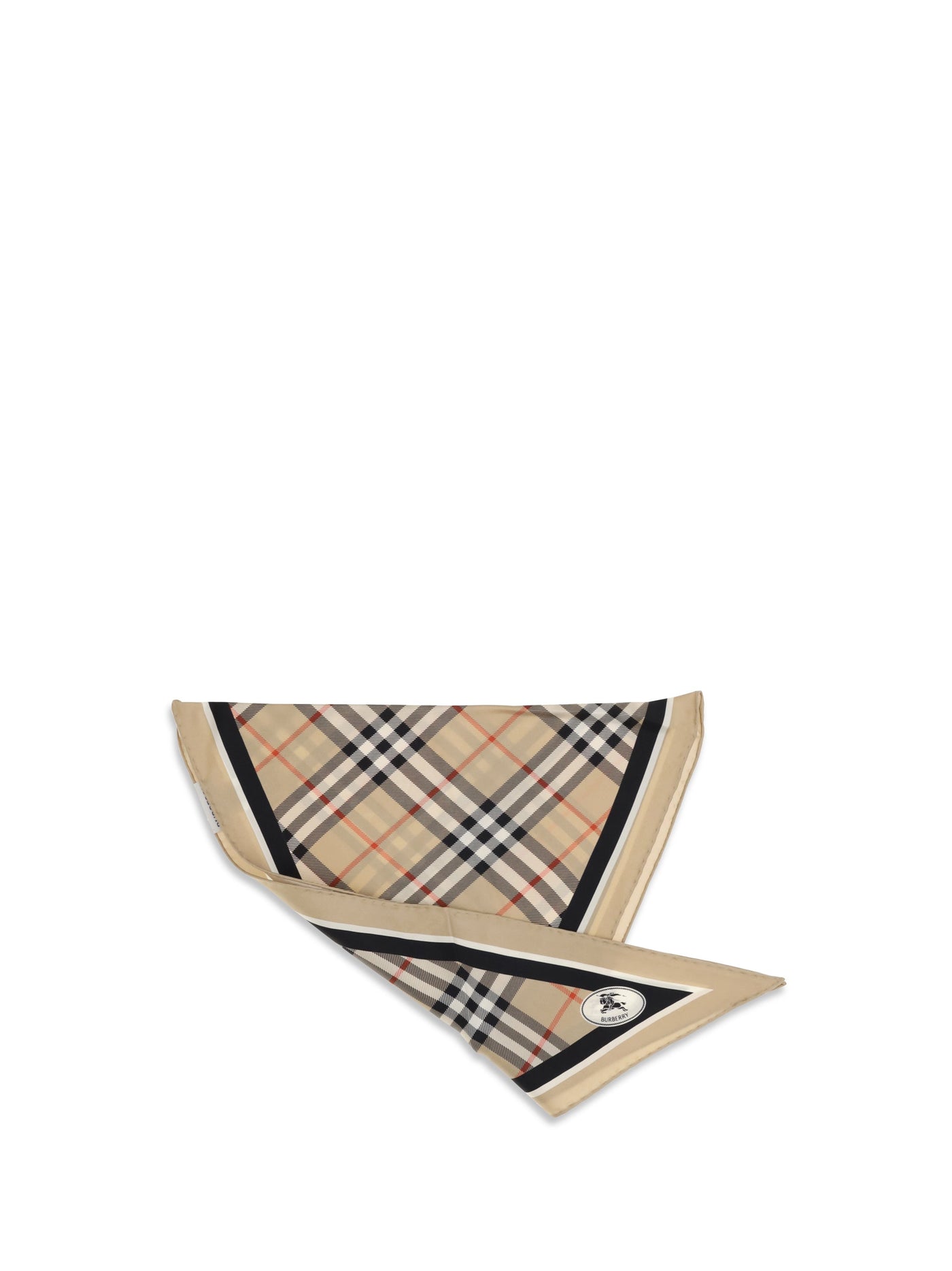 Burberry Check Scarf — Beige Silk Scarfs