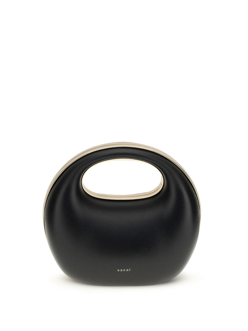 Sacai Sculptural Calf Leather Top Handle Bag — Black