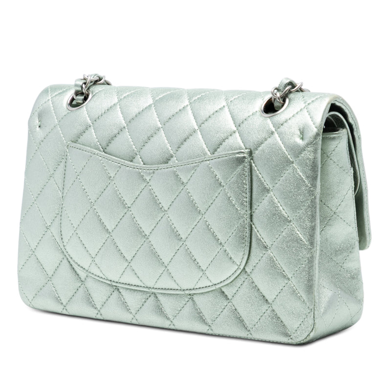 Medium Classic Metallic Lambskin Double Flap - Image 2