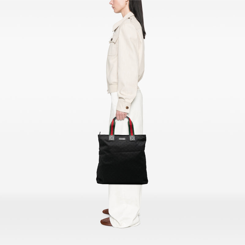 GG Canvas Web Vertical Tote - Image 7