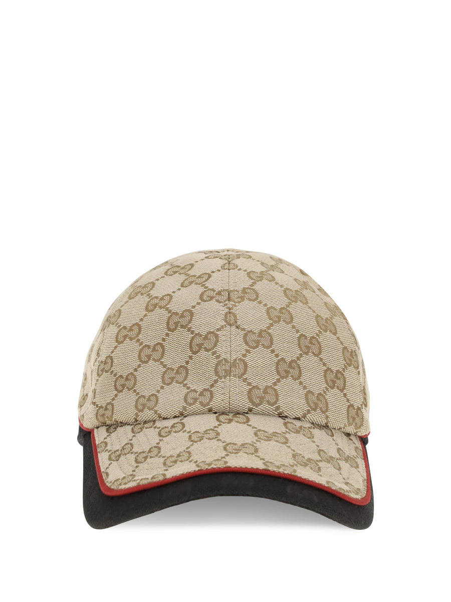 Gucci A001i24hblb Gg Cotton Fabric Baseball Cap — Beige Polyamide; Polyester; Caps