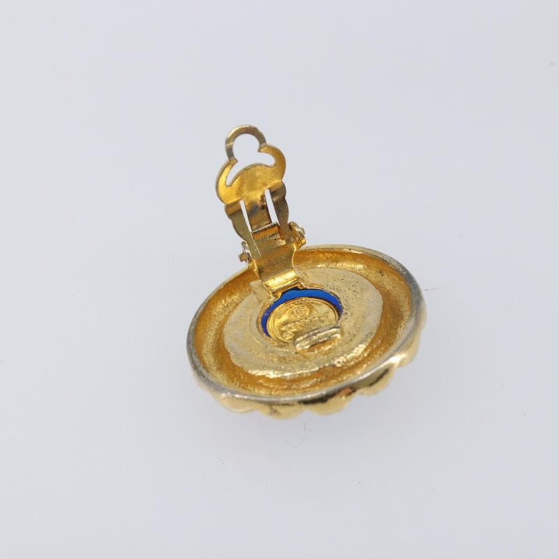 Chanel Vintage Round Clip-On Metal Gold Bijoux