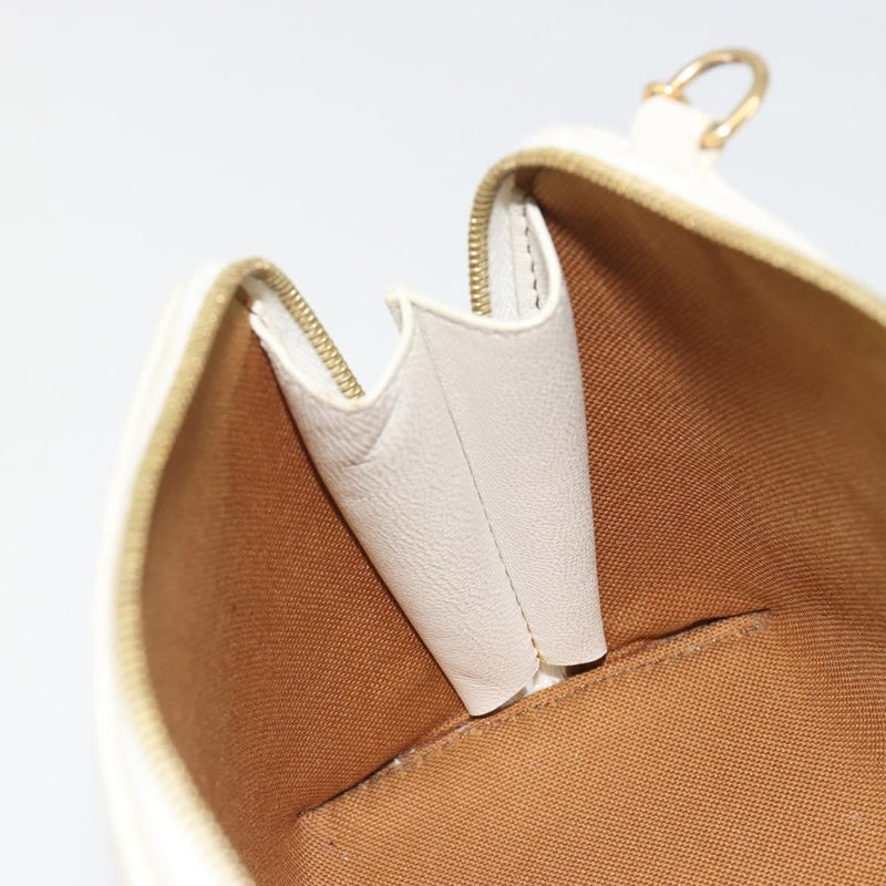 Celine Zip Around Chain Clutch Triomphe Coated Canvas Brown
