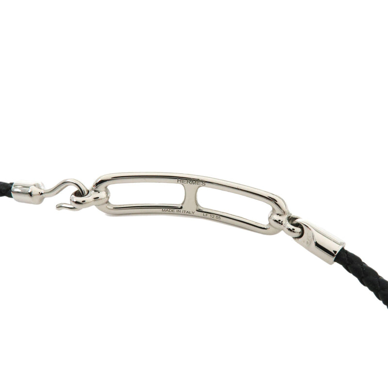 Hermes Roulis Double Tour Braided Leather Black Bijoux