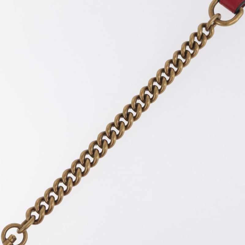 Gucci Gg Marmont Top Handle Matelasse Leather Red Bag