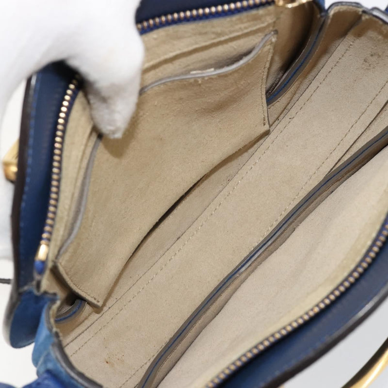 Chloe Pixie Leather And Suede Blue Bag