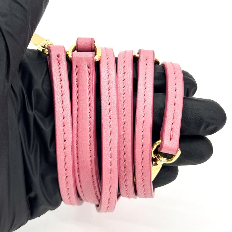Miu Miu Wander Hobo Matelasse Satin Pink Leather