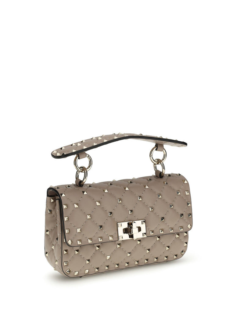 Valentino Garavani Rockstud Spike Shoulder Bag — Pink Calf Leather