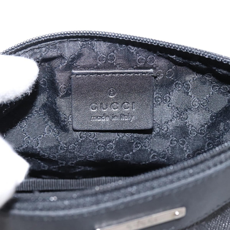 Gucci Web Sherry Line Accessory Pouch Denim & Leather Black Canvas