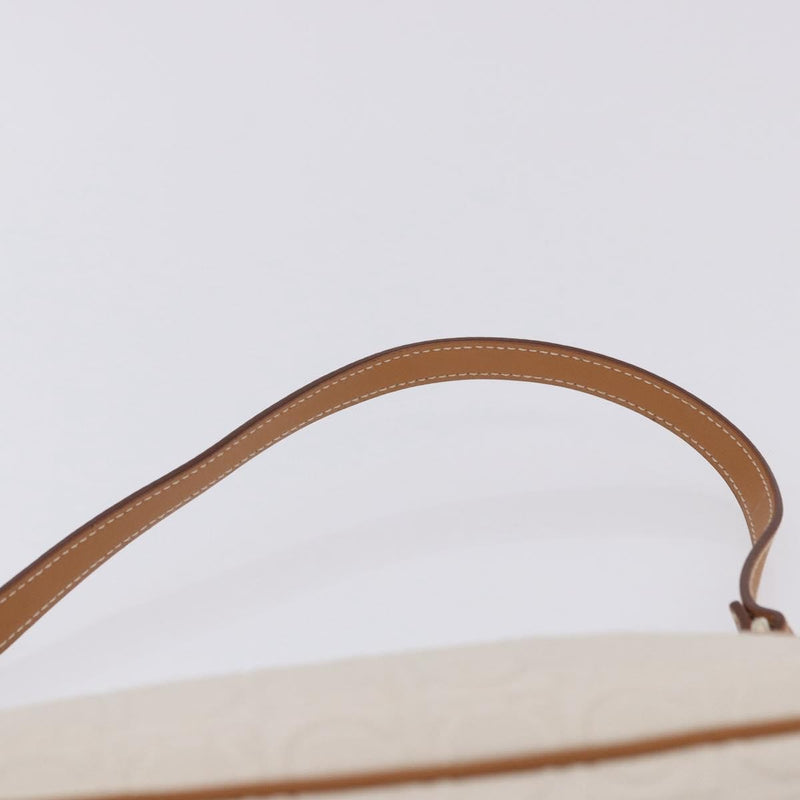 Salvatore Ferragamo Gancini Canvas And Leather White Bag