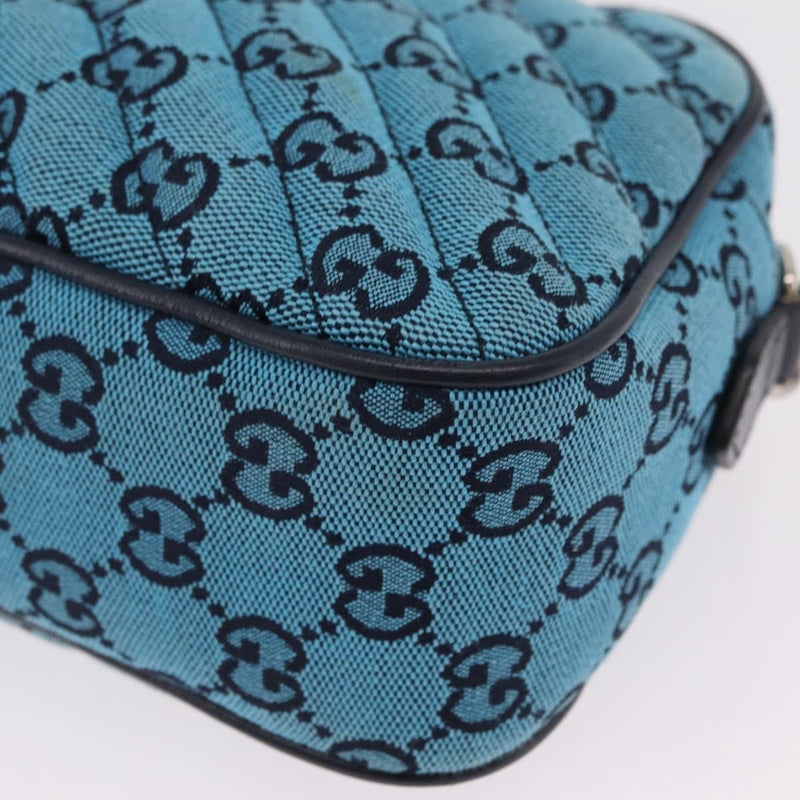 Gucci Gg Marmont Multicolor Diagonal Quilted Canvas Blue Bag
