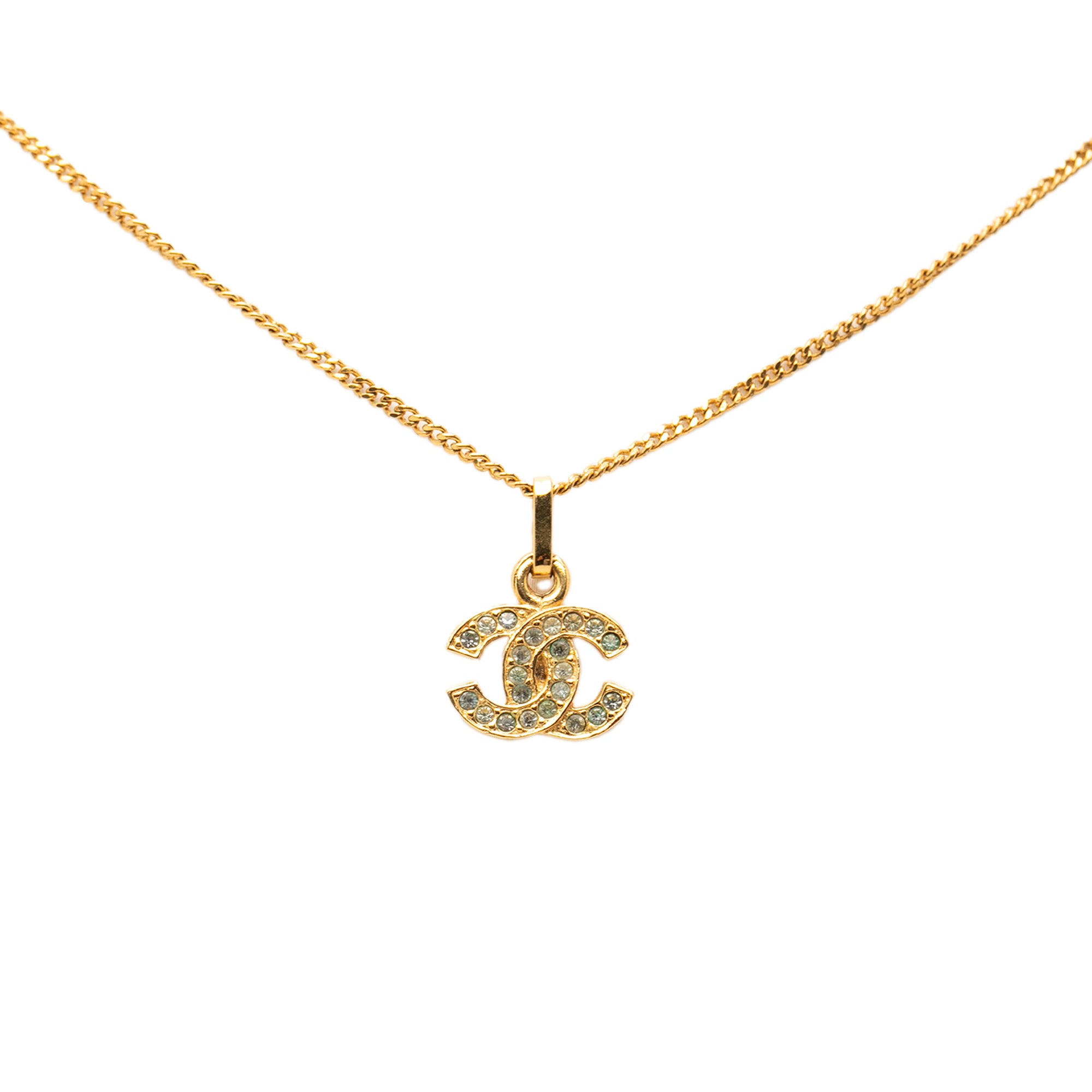 CC Gold Plated Strass Pendant Necklace - Image 2
