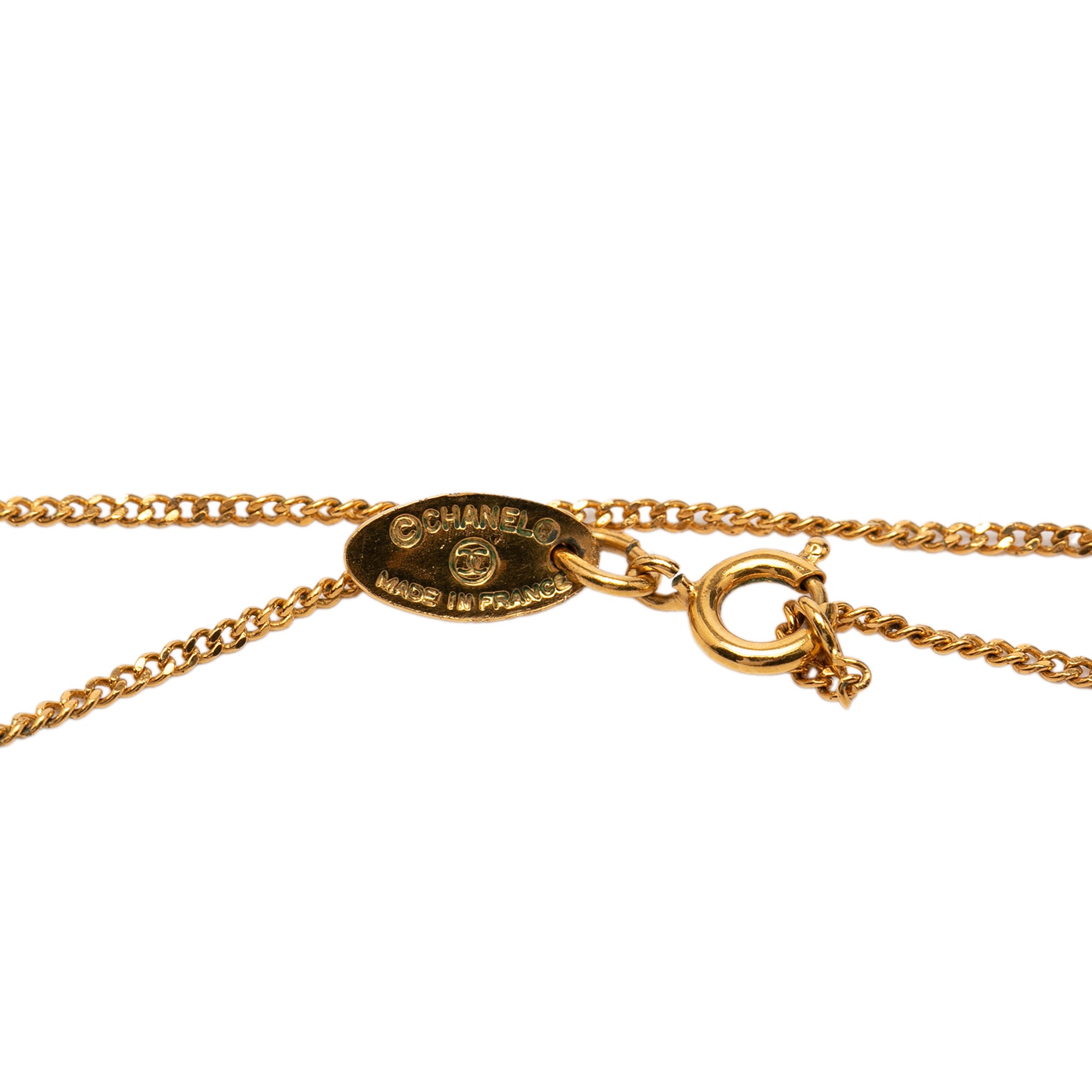 CC Gold Plated Strass Pendant Necklace - Image 4