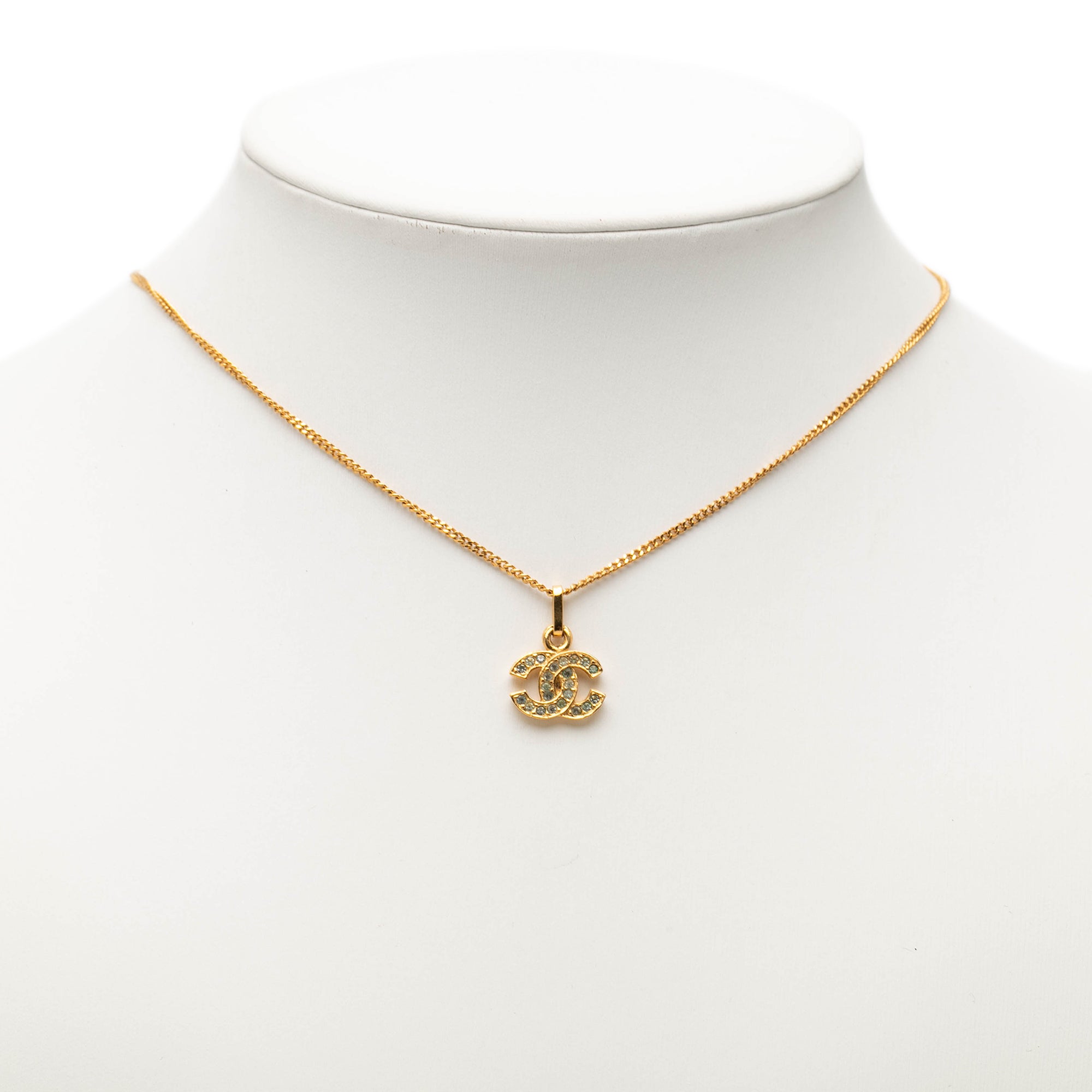 CC Gold Plated Strass Pendant Necklace - Image 6