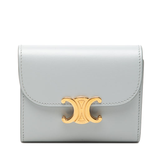 Shiny Calfskin Triomphe Flap Small Wallet - Image 1