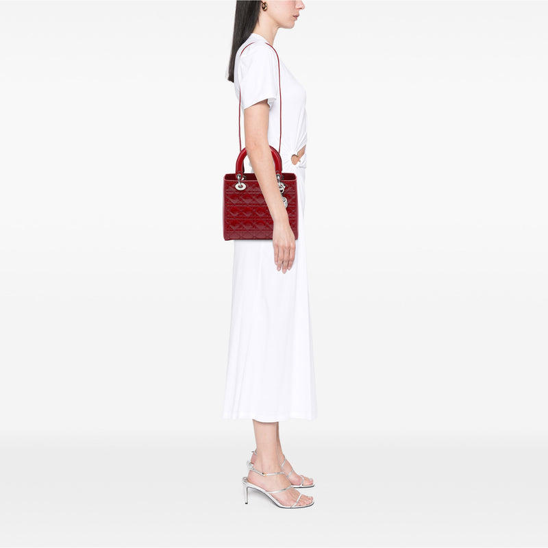 Medium Patent Cannage Lady Dior - Image 6
