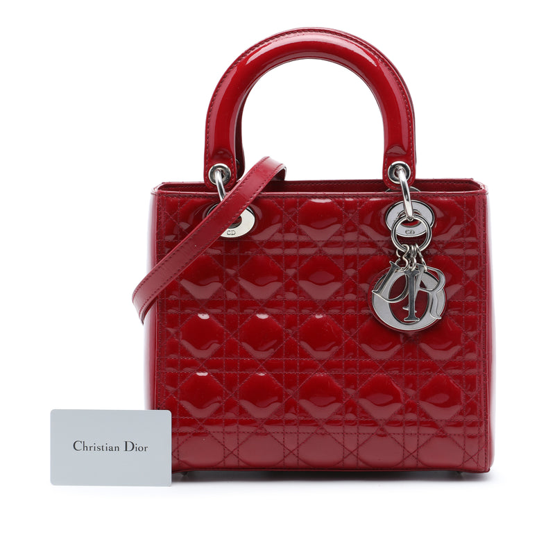 Medium Patent Cannage Lady Dior - Image 7