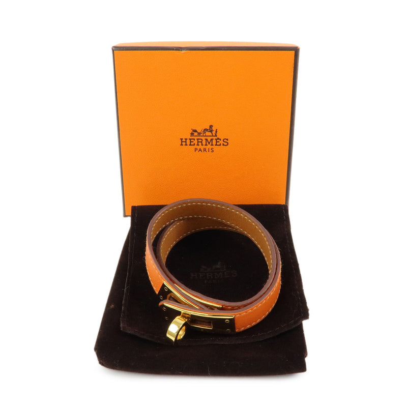 Hermes Kelly Double Tour Leather Orange Bijoux