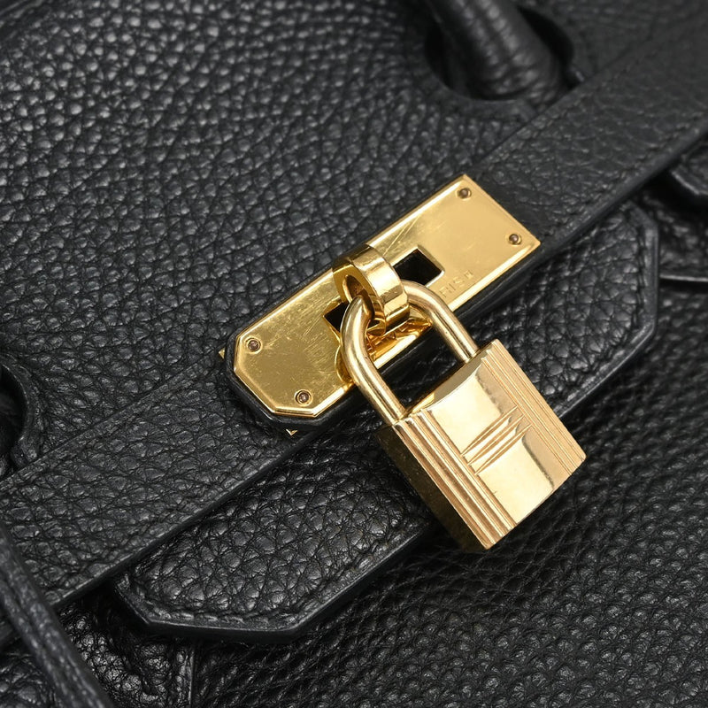 Hermes Birkin Black Togo With Gold Hardware Leather Bag