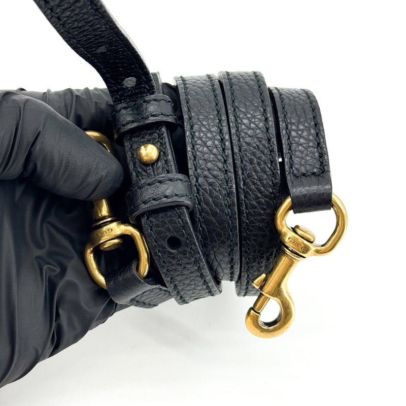 Gucci Gg Marmont Top Handle Leather Black Bag