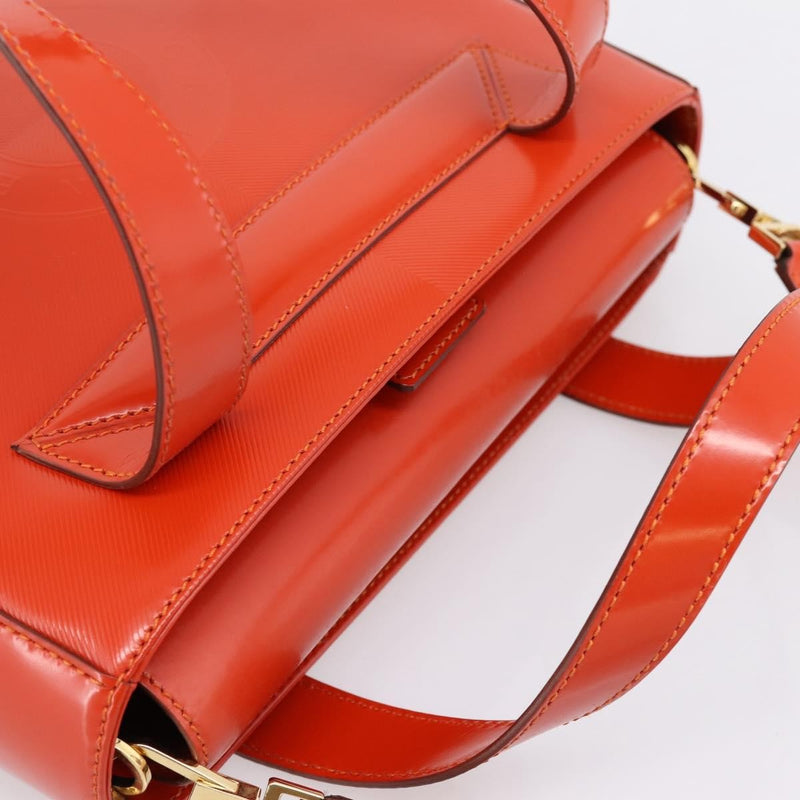Celine Top Handle Leather Orange Bag