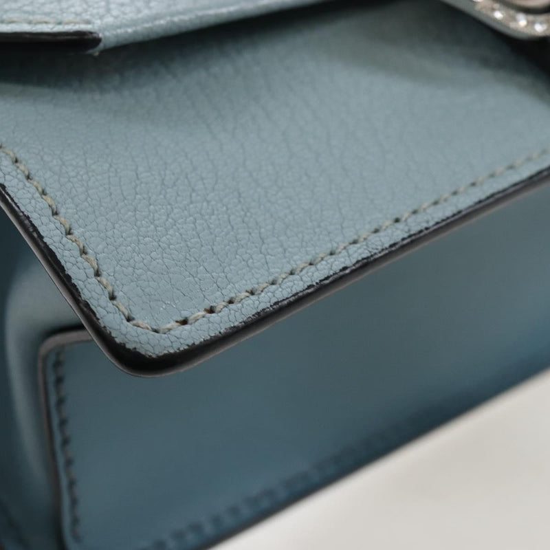 Miu Miu Madras Crystal Buckle Leather Blue Bag