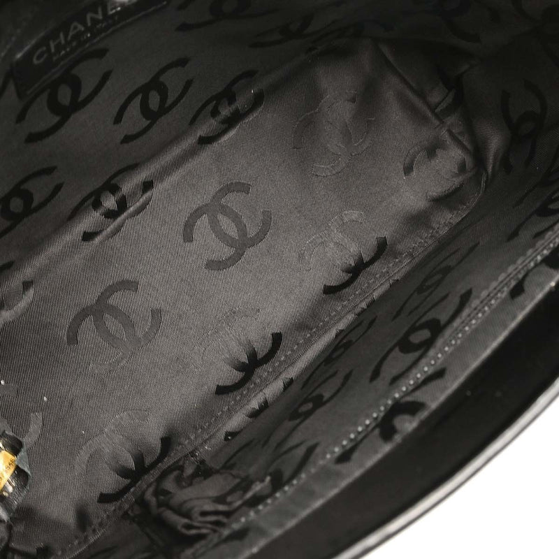 Chanel Cc Pocket Pony Hair With Patent Black Patent_leather Bag