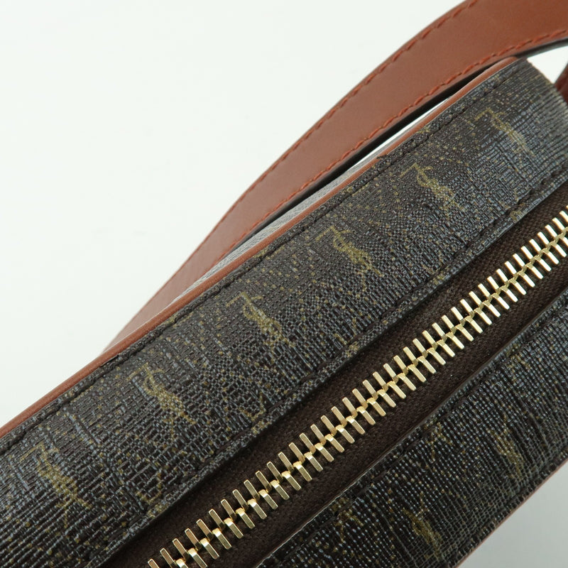 Saint Laurent Le Monogramme Camera Monogram All Over Coated Canvas And Leather Brown Bag