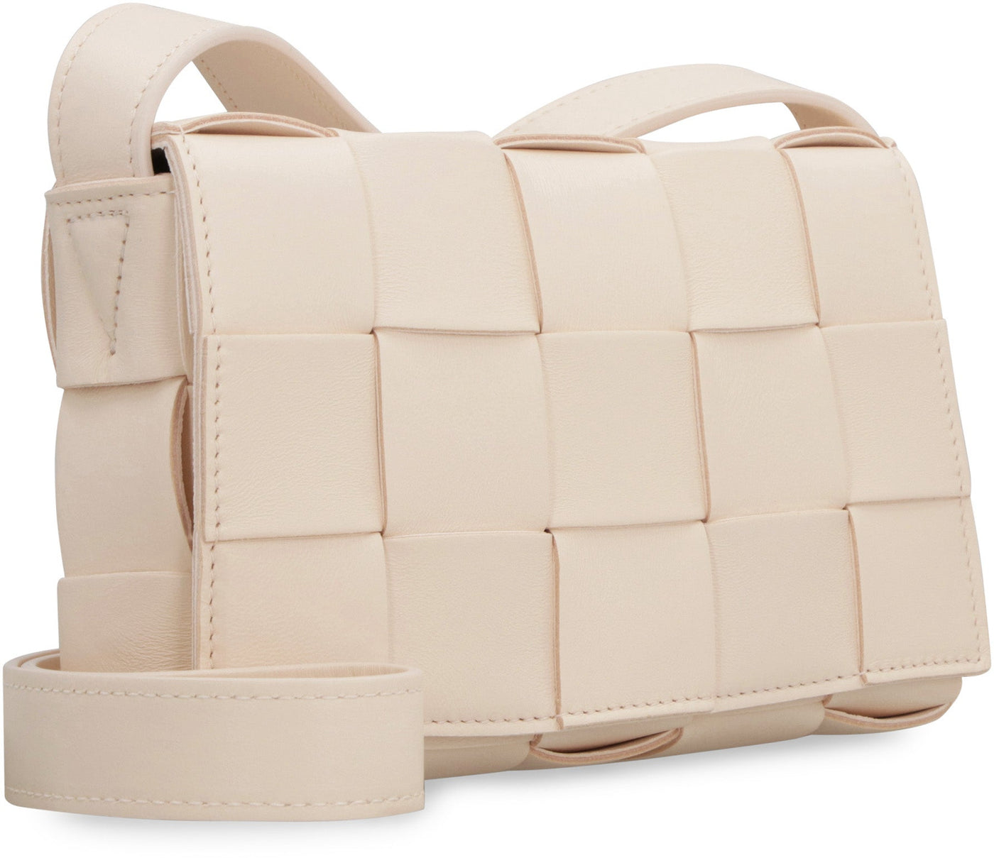 Bottega Veneta Cassette Crossbody Bag — Beige Lamb Leather