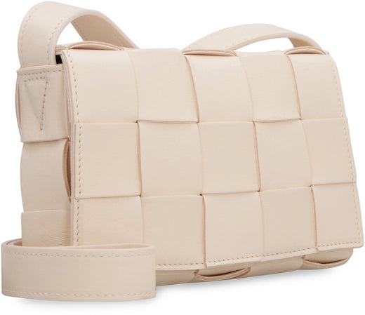 Bottega Veneta Cassette Crossbody Bag — Beige Lamb Leather