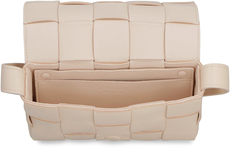 Bottega Veneta Cassette Crossbody Bag — Beige Lamb Leather