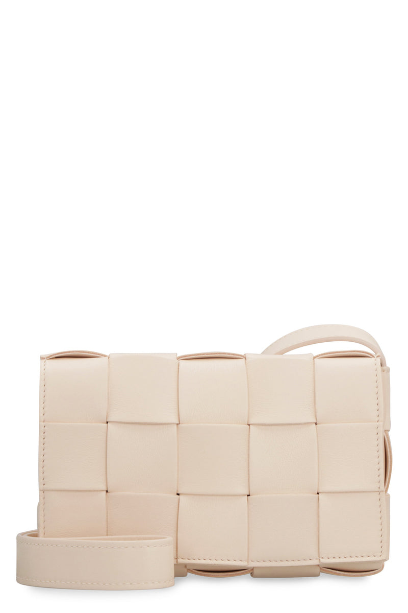Bottega Veneta Cassette Crossbody Bag — Beige Lamb Leather