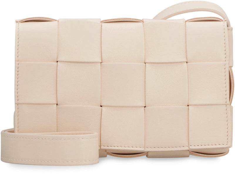 Bottega Veneta Cassette Crossbody Bag — Beige Lamb Leather