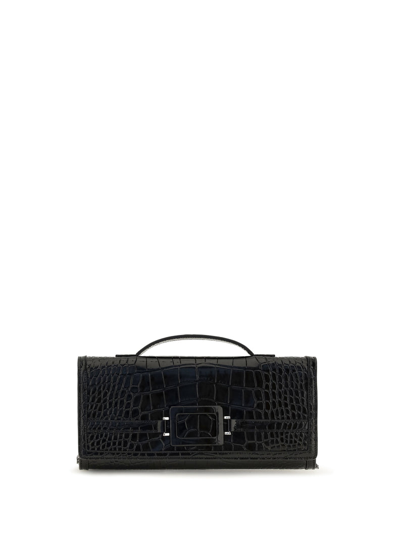 Roger Vivier Clutch — Black Calf Leather